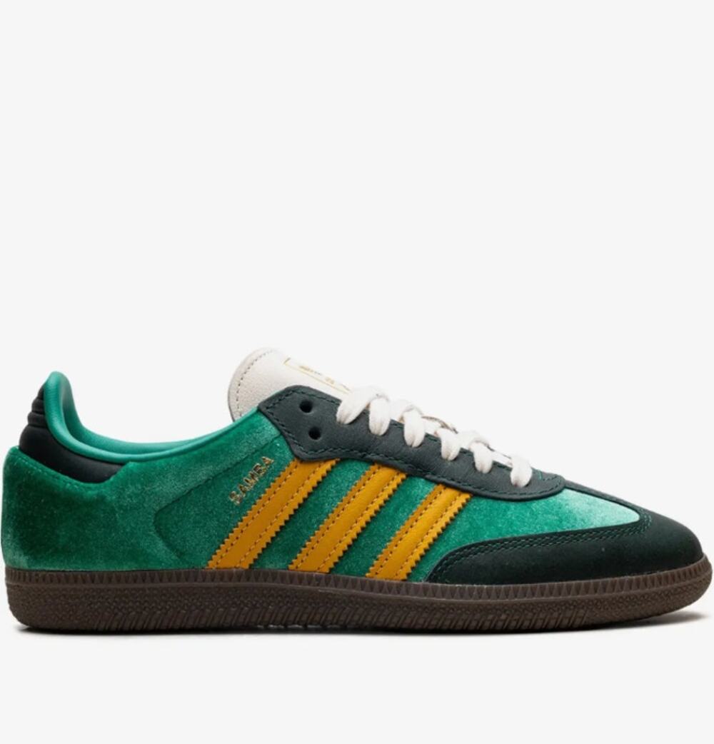 Adidas Samba OG Court Collegiate Green and Yellow Sneakers NEW